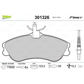 Σετ τακάκια εμπρός VALEO 301326