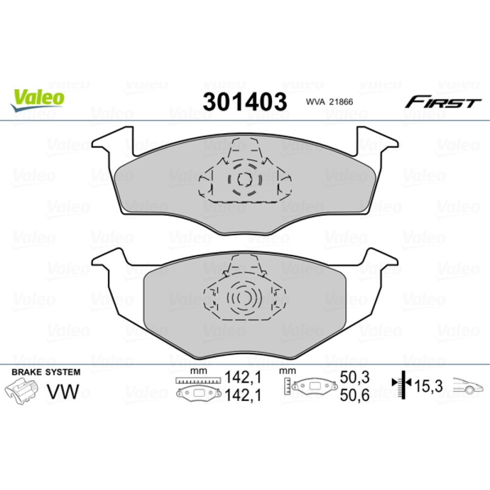 Σετ τακάκια εμπρός VALEO 301403