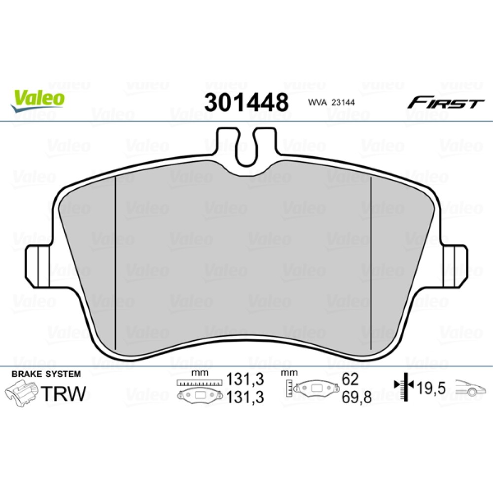 Σετ τακάκια εμπρός VALEO 301448