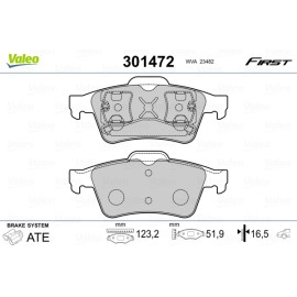 Σετ τακάκια πίσω VALEO 301472