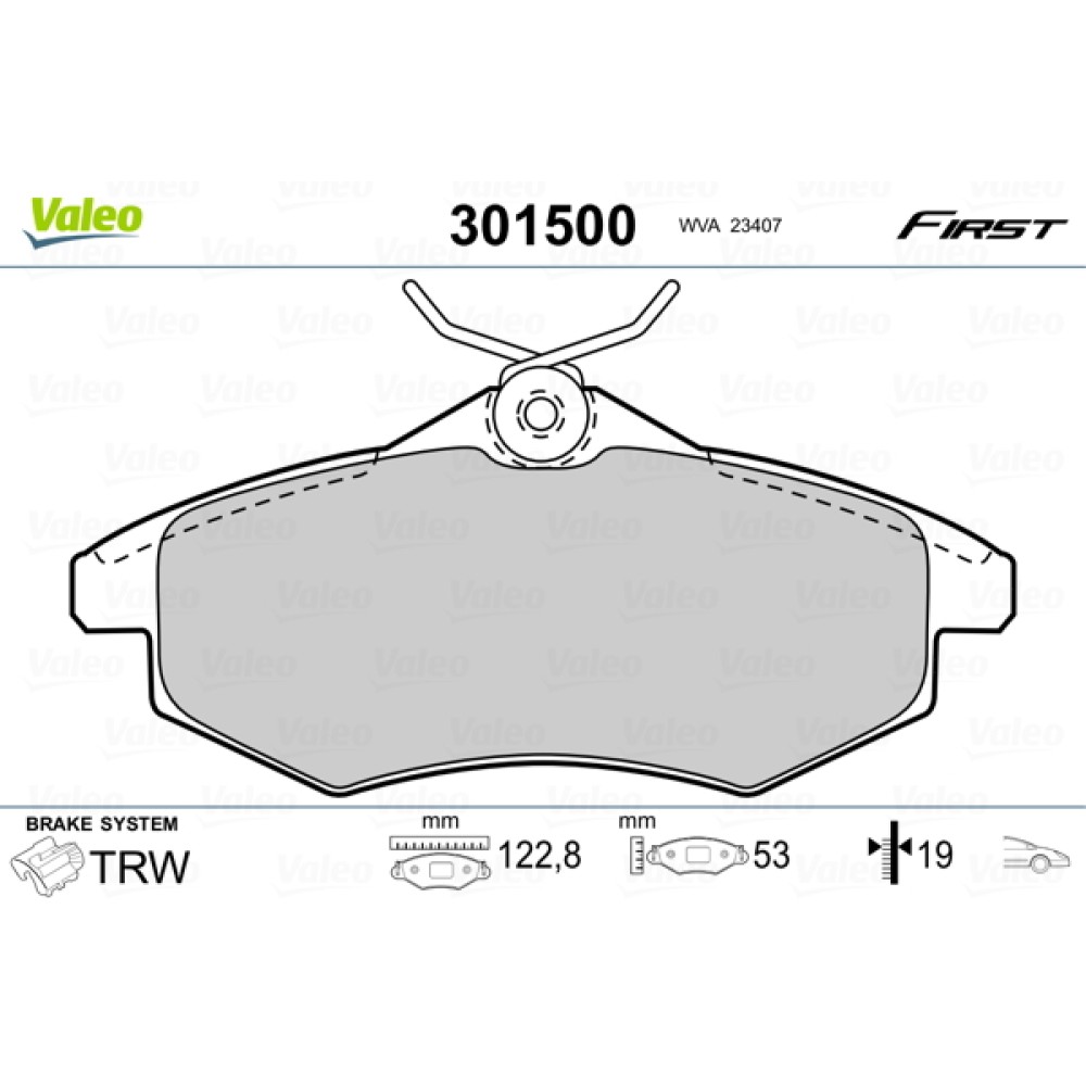 Σετ τακάκια εμπρός VALEO 301500