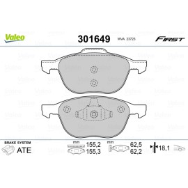 Σετ τακάκια εμπρός VALEO 301649