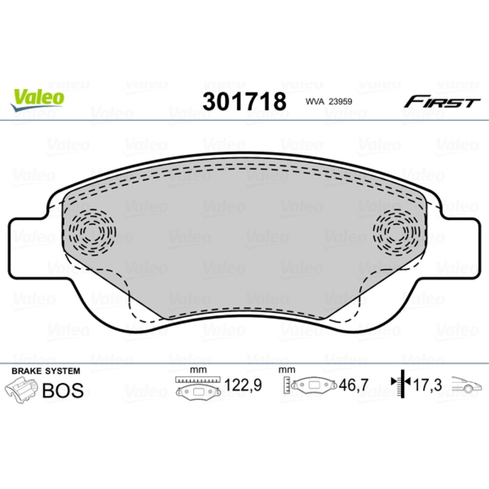 Σετ τακάκια εμπρός VALEO 301718