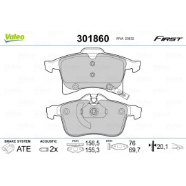 Σετ τακάκια εμπρός VALEO 301860