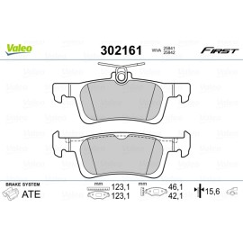 Σετ τακάκια πίσω VALEO 302161