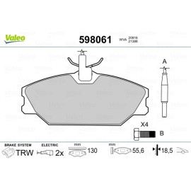 Σετ τακάκια εμπρός VALEO 598061