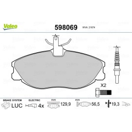 Σετ τακάκια εμπρός VALEO 598069