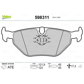 Σετ τακάκια πίσω VALEO 598311