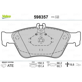 Σετ τακάκια εμπρός VALEO 598357