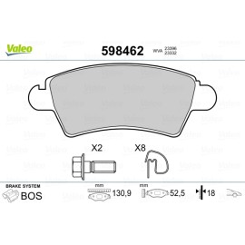 Σετ τακάκια εμπρός VALEO 598462