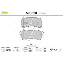 Σετ τακάκια πίσω VALEO 598520