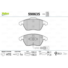 Σετ τακάκια εμπρός VALEO 598635