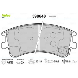 Σετ τακάκια εμπρός VALEO 598648