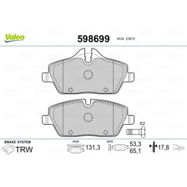 Σετ τακάκια εμπρός VALEO 598699