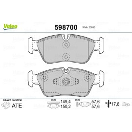 Σετ τακάκια εμπρός VALEO 598700