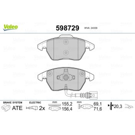 Σετ τακάκια εμπρός VALEO 598729