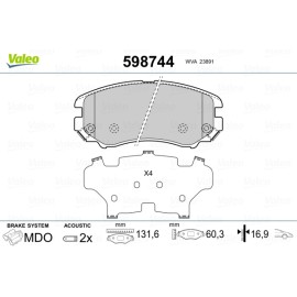 Σετ τακάκια εμπρός VALEO 598744