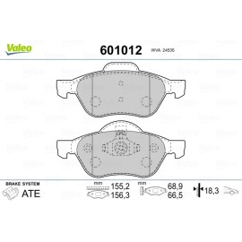 Σετ τακάκια εμπρός VALEO 601012