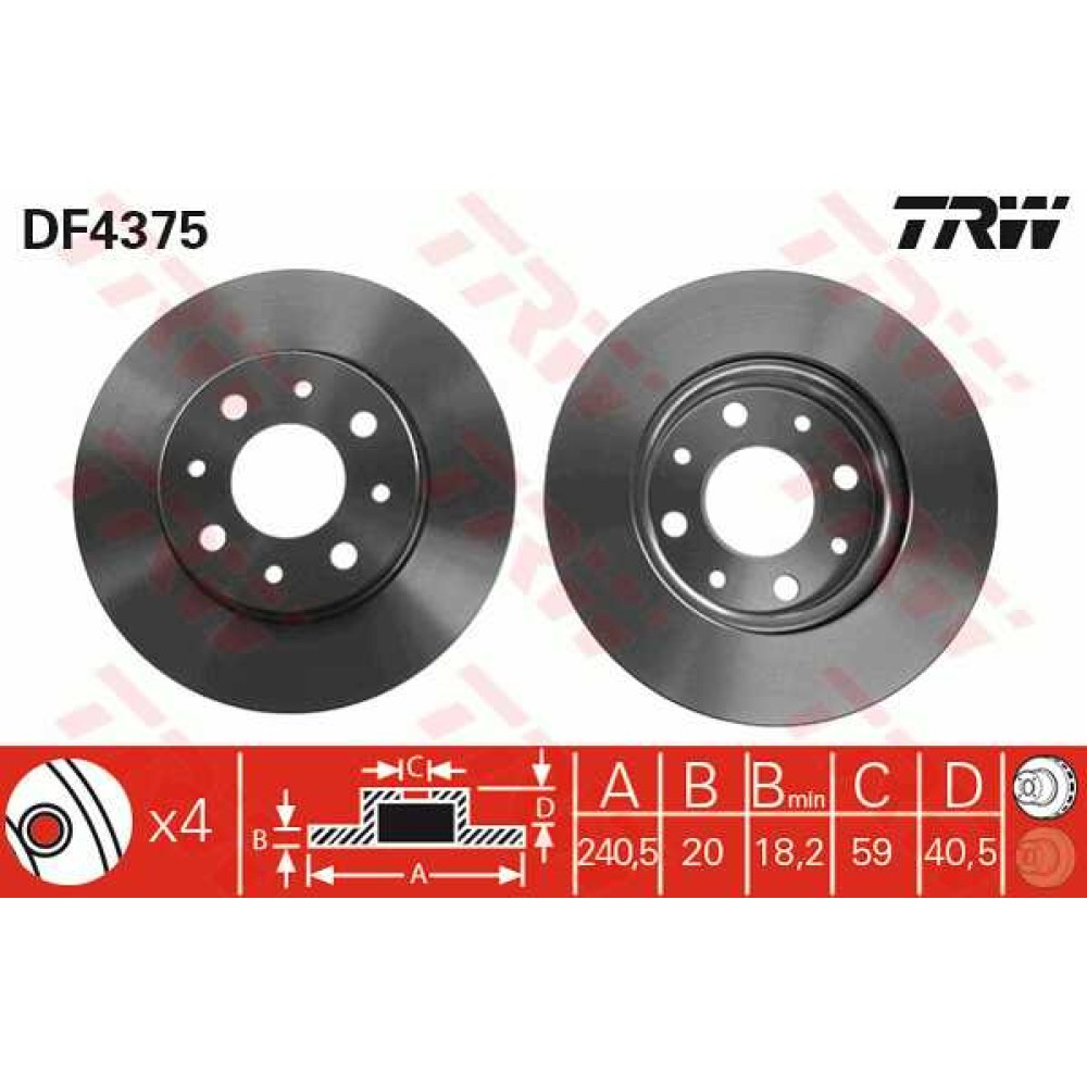 Δισκόπλακα εμπρός VECTOR VD1140