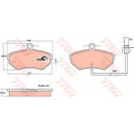 Σετ τακάκια εμπρός VECTOR VP1366