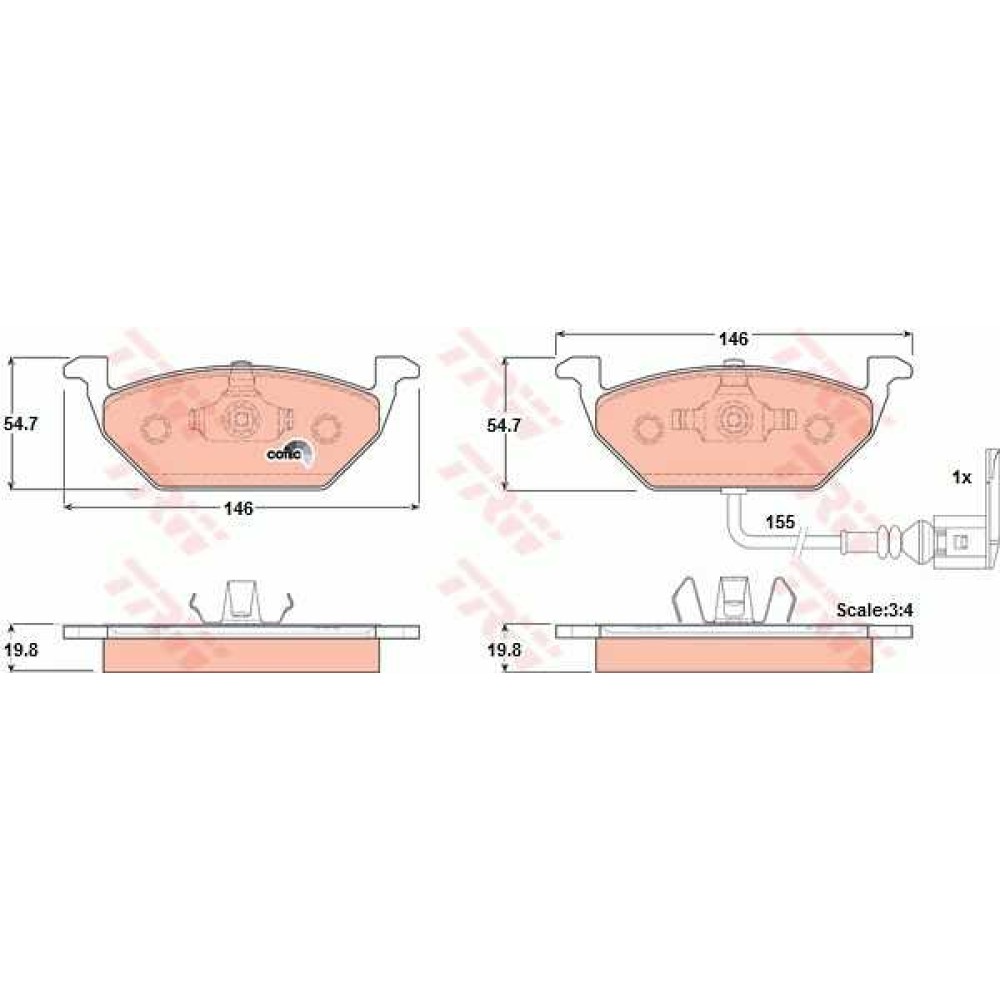 Σετ τακάκια εμπρός VECTOR VP1386