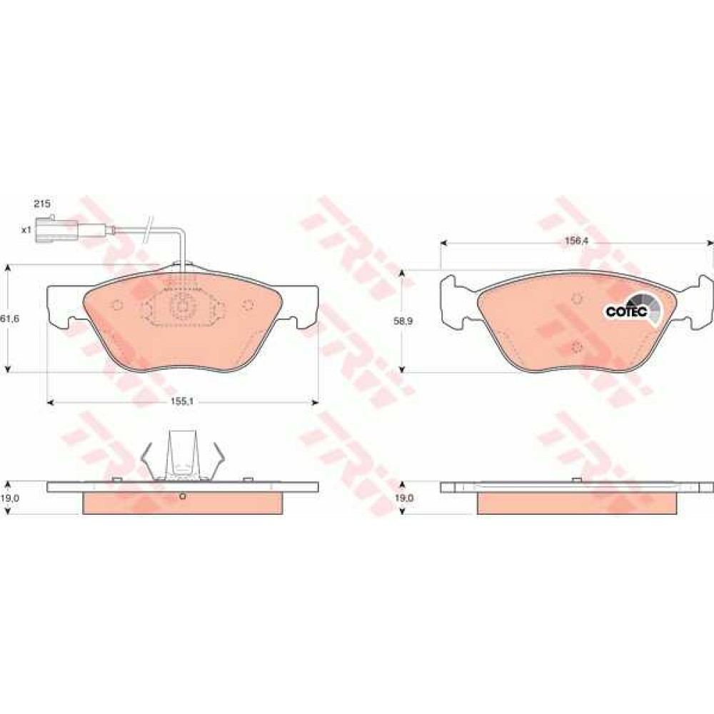 Σετ τακάκια εμπρός VECTOR VP1445